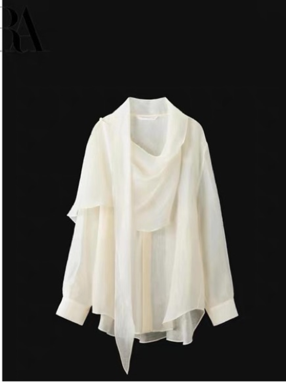 ZARA ZW COLLECTION
HANDKERCHIEF SHIRT - Ecru
